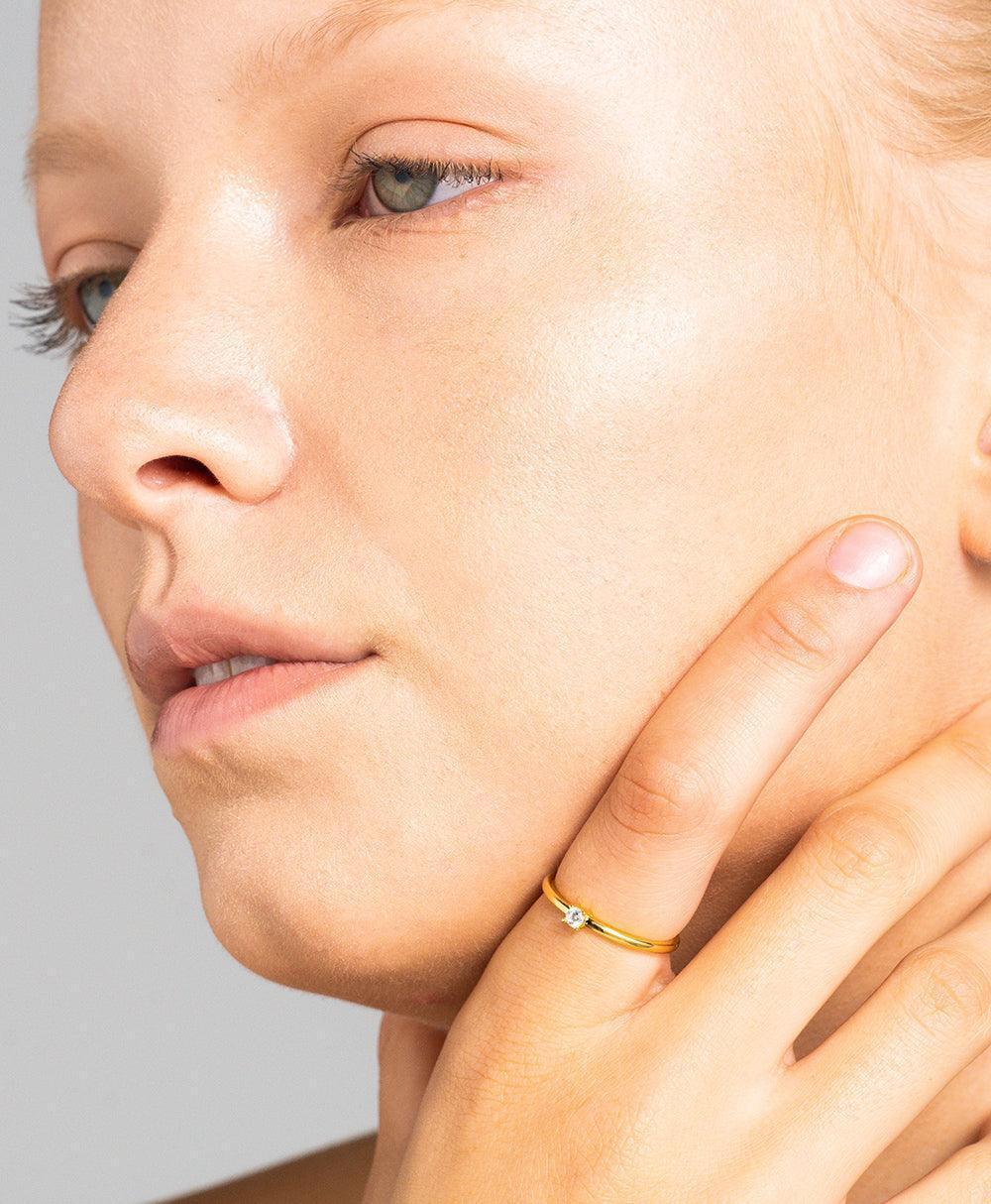 Rosa Ring White 18ct Gold Plated、mySite、botmansion