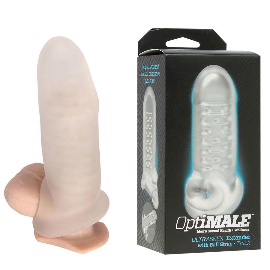 Clear Ultraskin Extra Thick Dick Penis Extender with Ball Strap (6 Inch Penis Extension) by Optimale、mySite、bottomscart