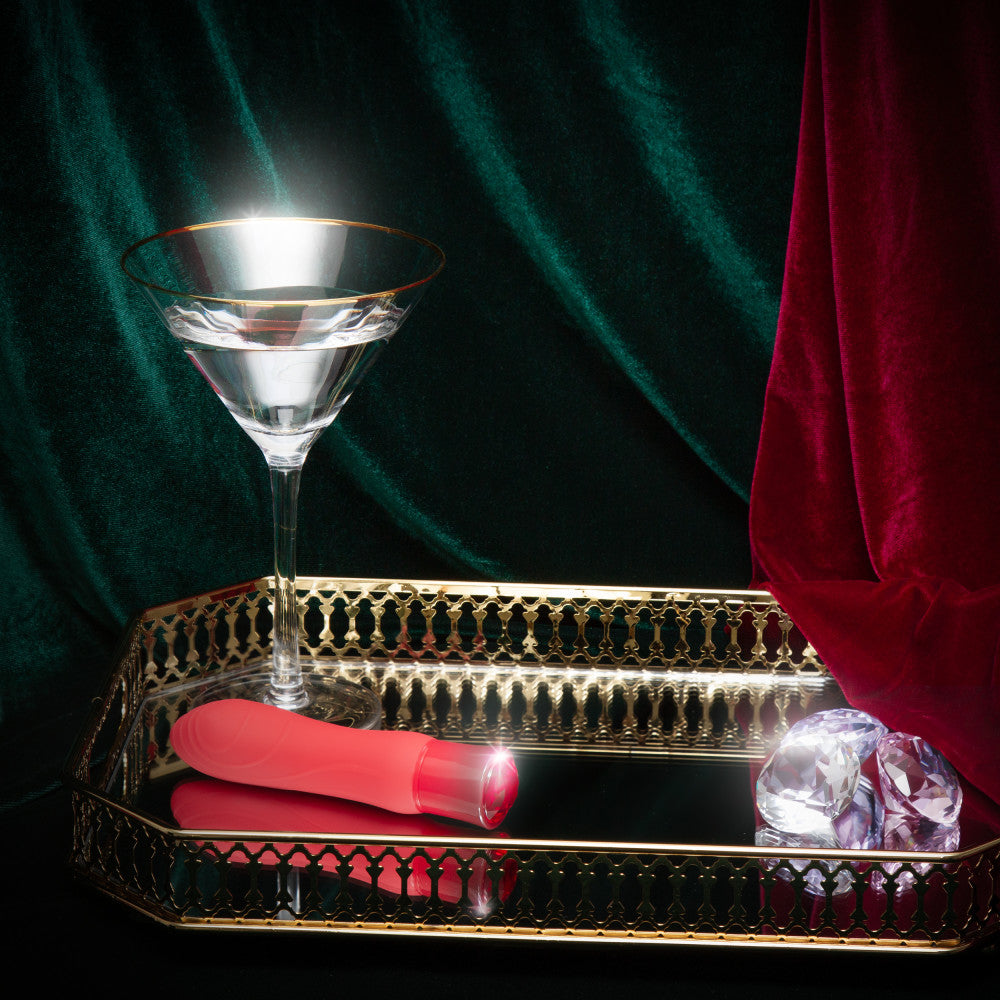 Oh My Gem By Blush® | Desire: 5.5 Inch Warming G Spot Stimulation Vibrator in Ruby with Powerful RumboTech™ Technology、mySite、bottomscart