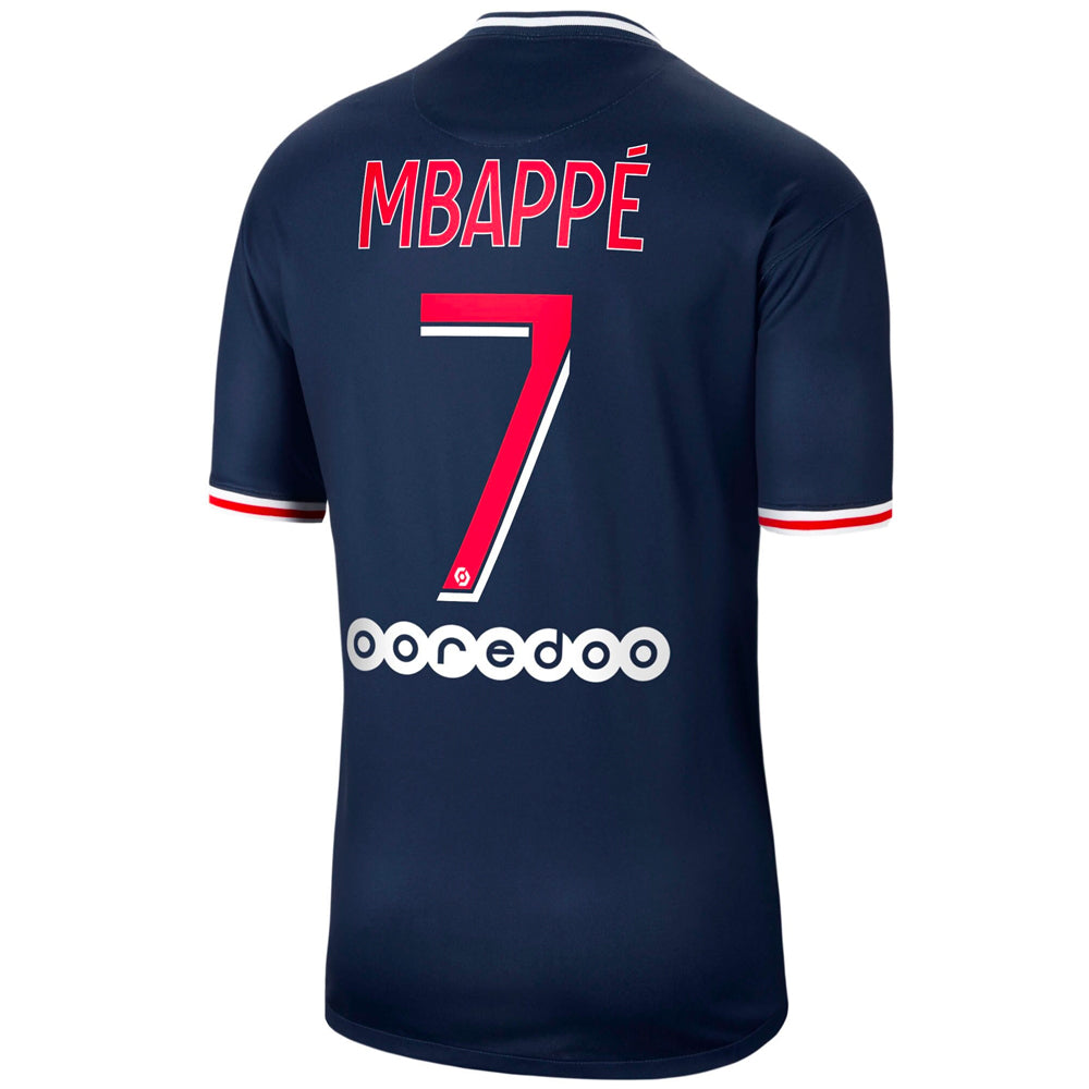 2020/21 Paris Saint-Germain Home Mbappe #7 Official Nameset、mySite、noshort