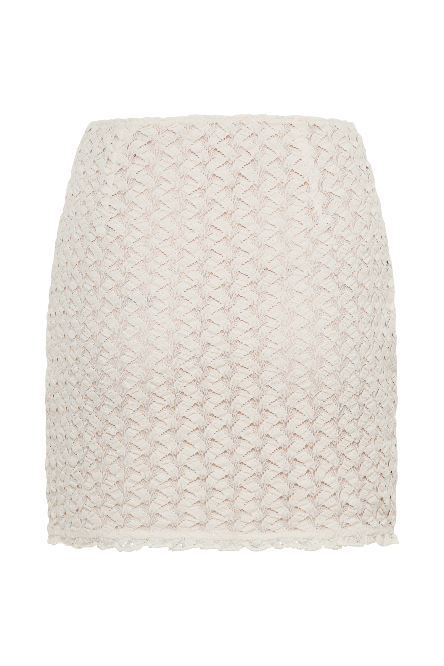 Morgan Mesh And Lace Mini Skirt - Ivory、mySite、solidvoid