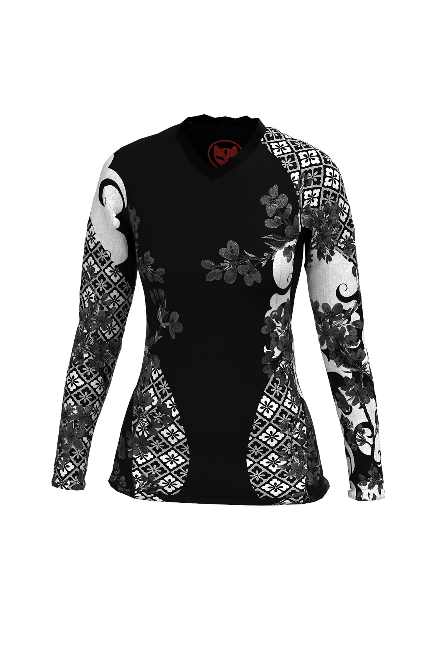 Women's Cherry Blossom Ranked Jiu Jitsu Rashguard - Long Sleeve、mySite、gigharbornorthrealestate