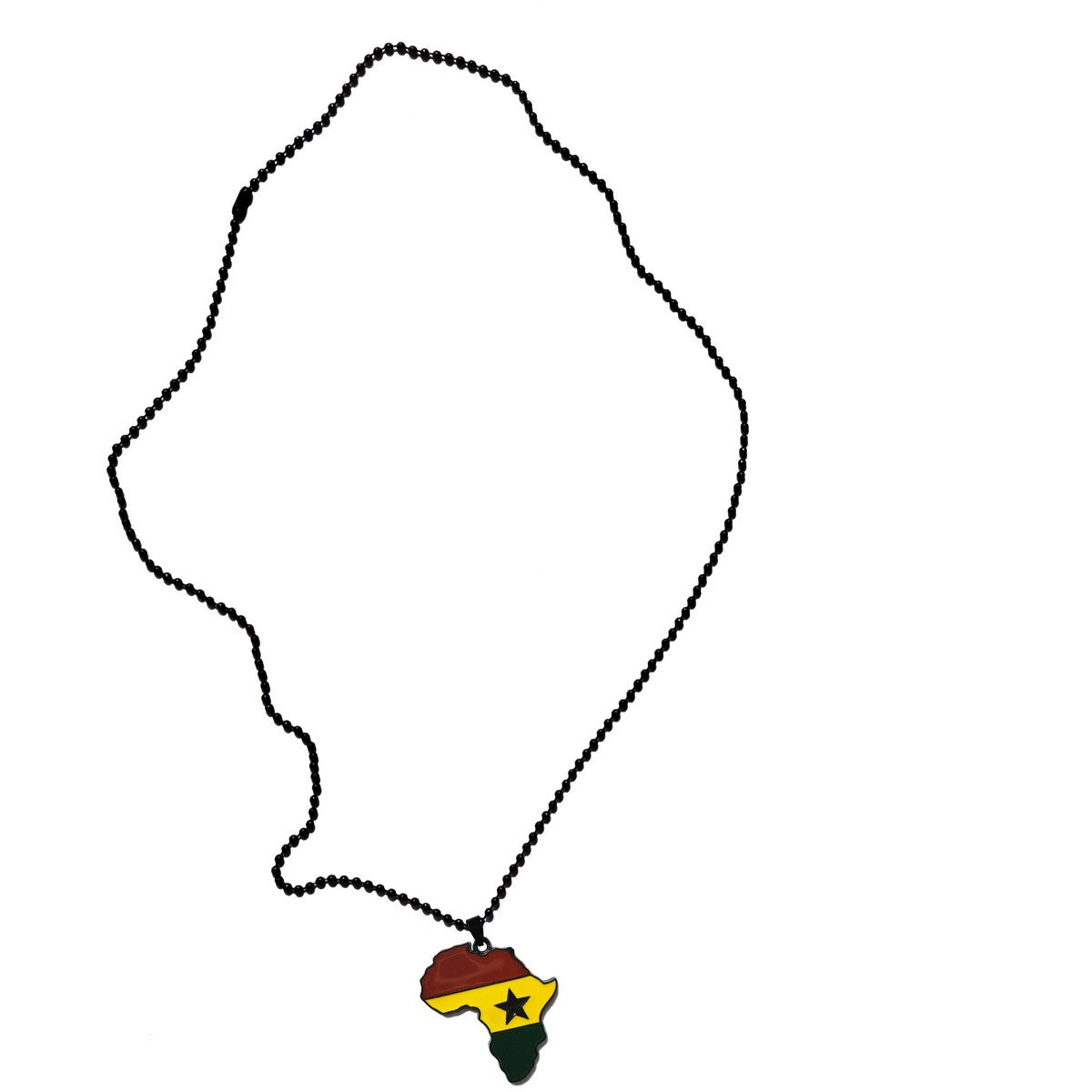 Ghana Flag Pendant Necklace Africa Map Necklace、mySite、solidvoid