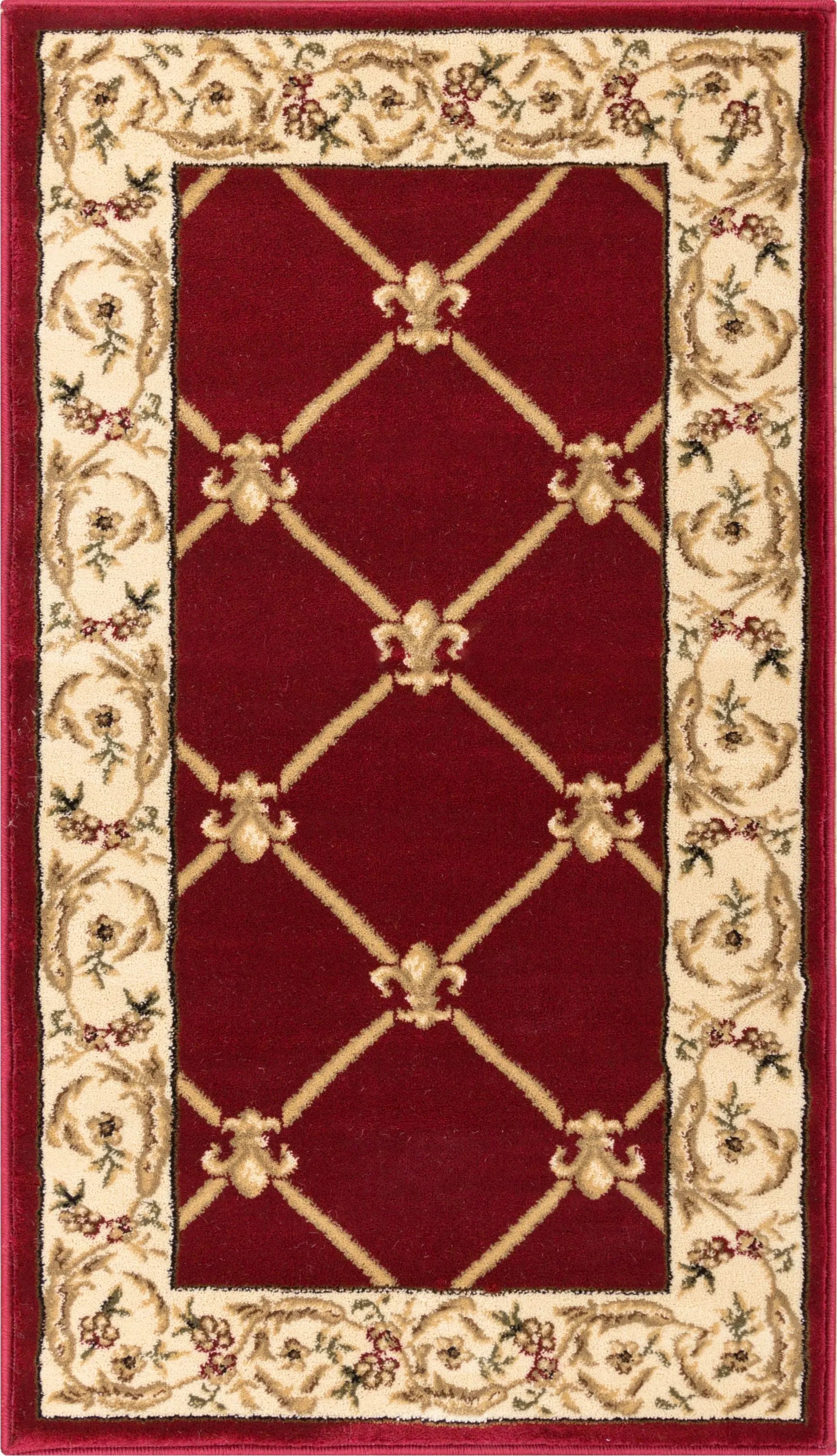 Fleur De Lis Red Formal Rug、mySite、gigharbornorthrealestate