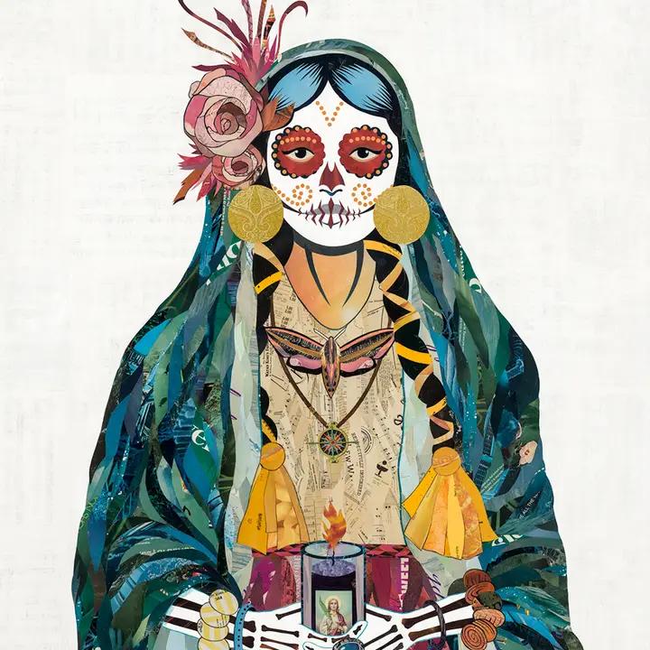 Art Print | Day of the Dead Wall Art | Vigil (Teal)、mySite、g9winljtr