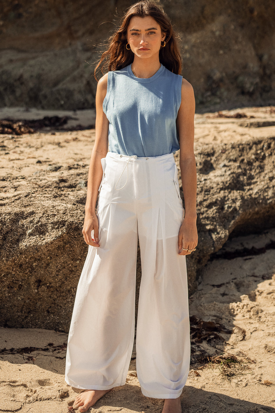  Drea Nylon Pants in White - FINAL SALE、mySite、merchandisen