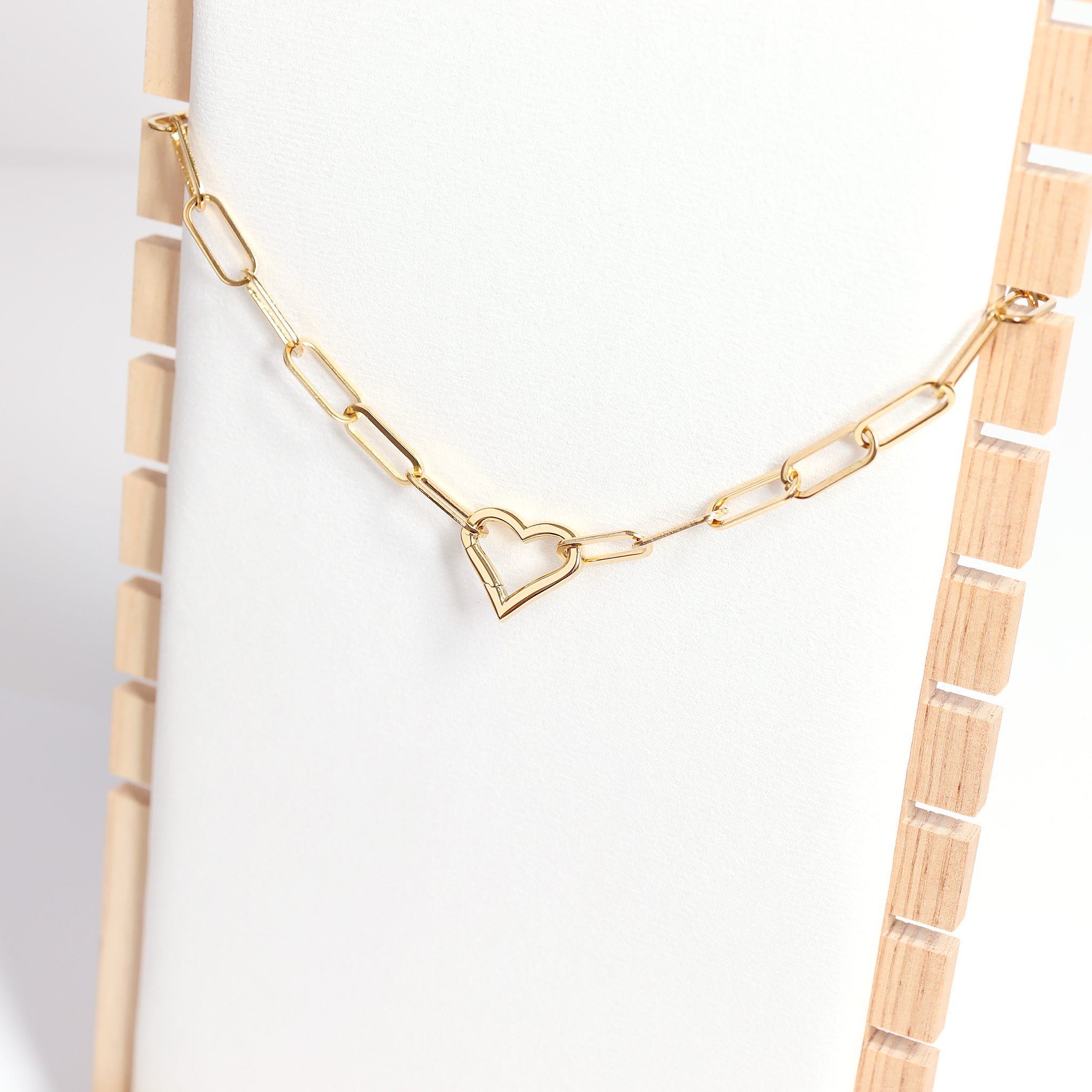 18K Gold PVD Stainless Steel Small Heart Carabiner / ENC0039、mySite、dreamappss