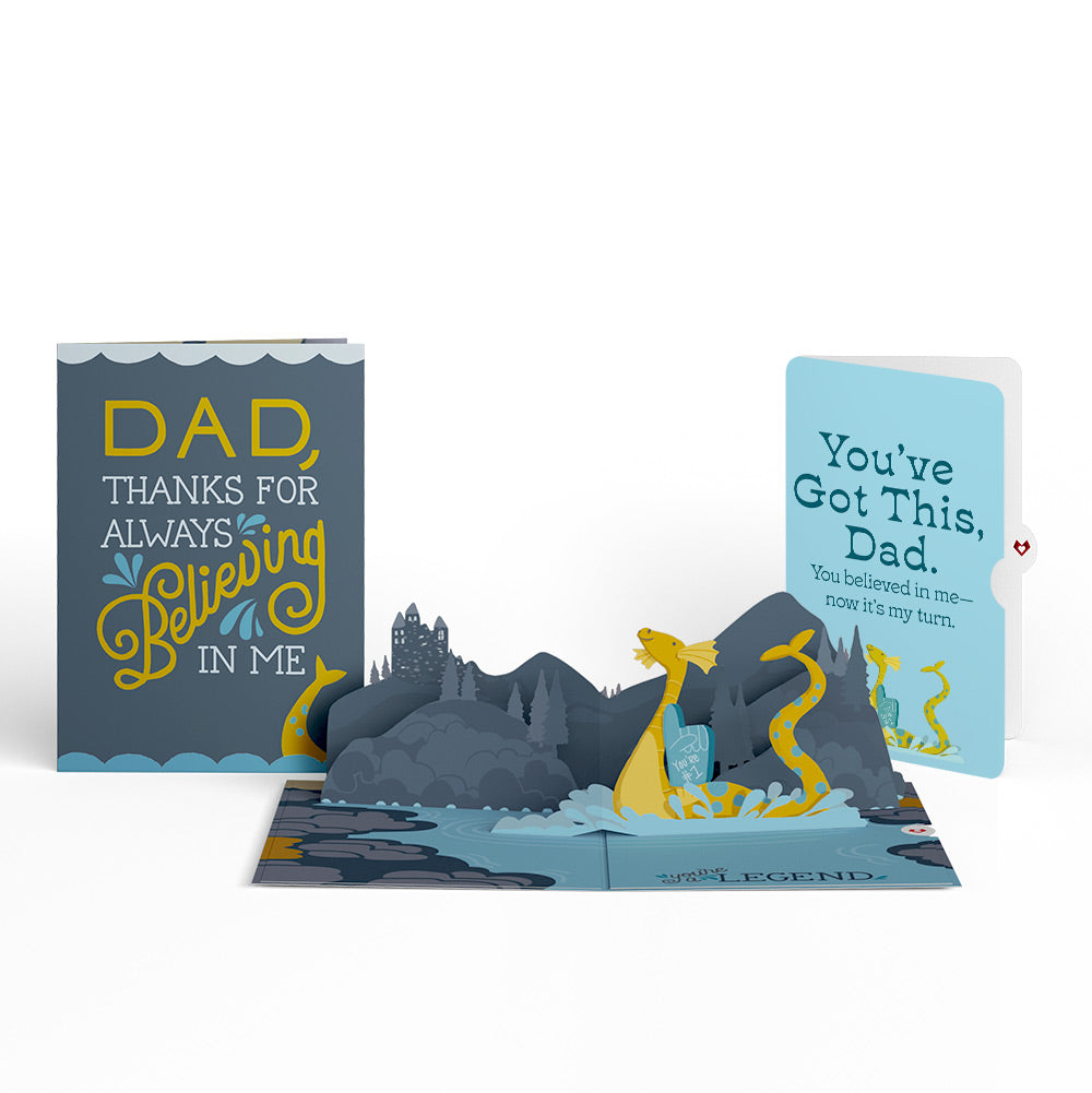 Dad You're a Legend Loch Ness Monster Encouragement Pop-Up Card and Sentiment Set、mySite、solidvoid