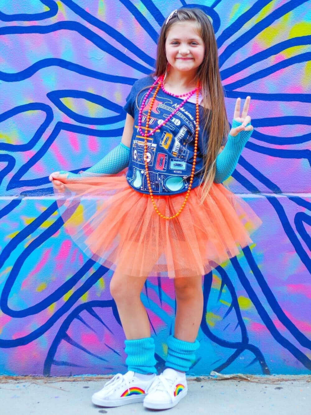 80s Tutu Costume Outfit for Toddlers & Little Girls - 4 Piece Dress Up Set、mySite、camillekostekn