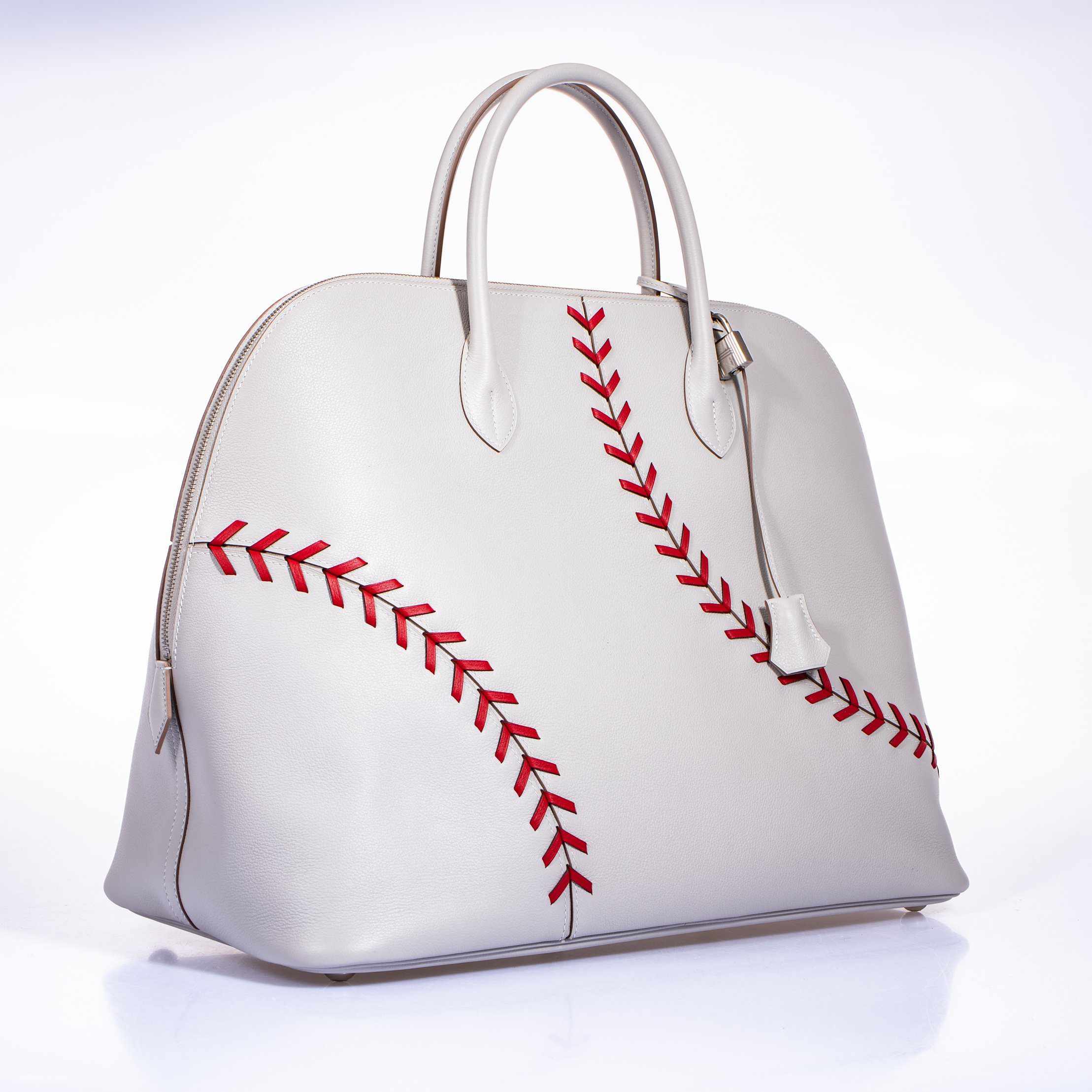 Hermès Bolide 45 1923 Baseball Gris Perle Rouge Evercolor Travel Bag、mySite、garminoutage.com