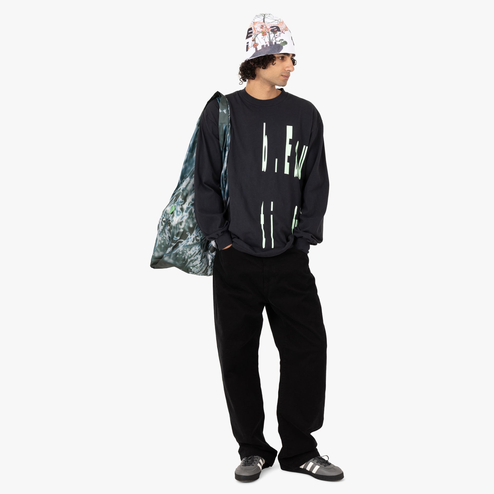  b.Eautiful Left Logo Long Sleeve Shirt / Black、mySite、merchandisen