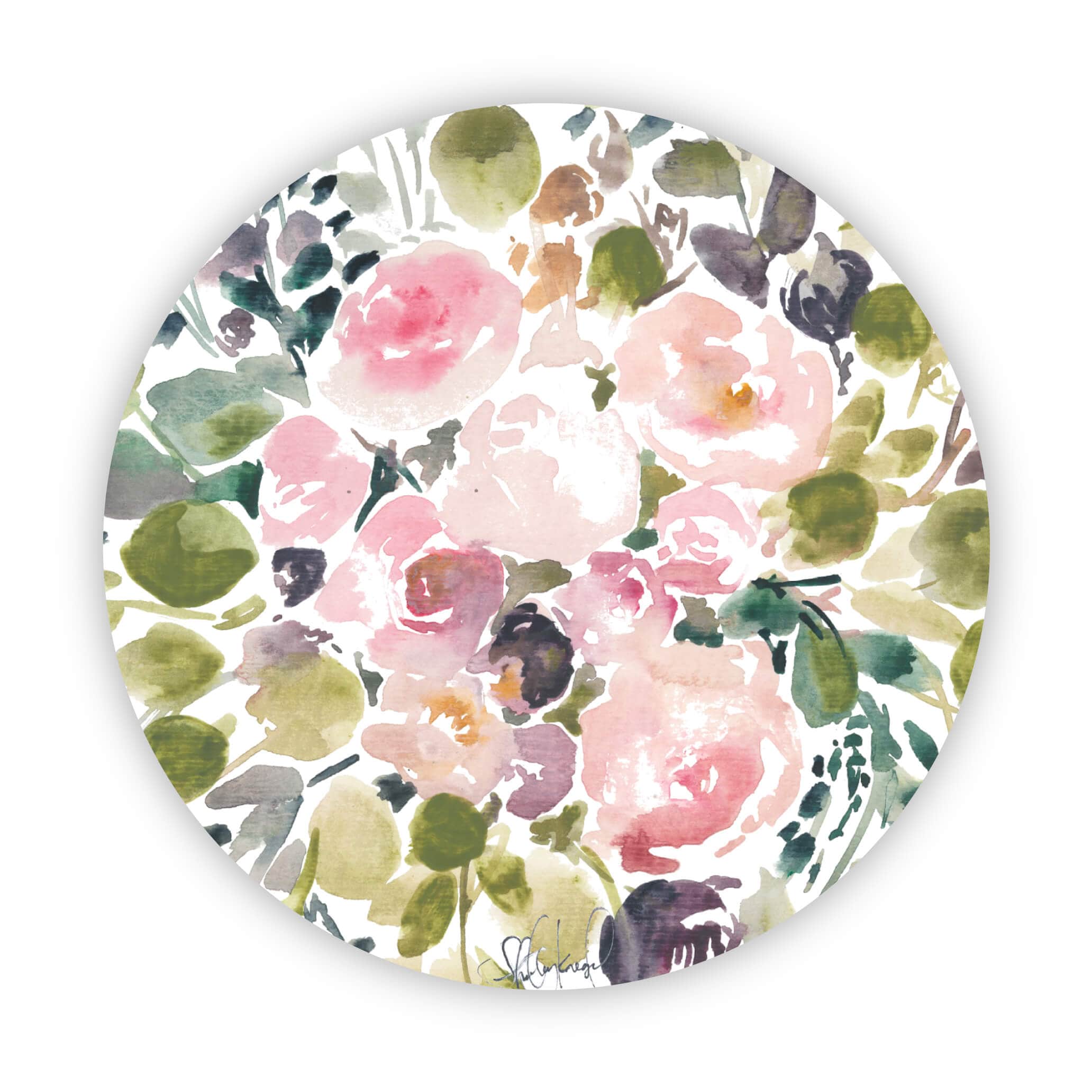  Pink flower bouqet watercolor sticker、mySite、elrpsem3k