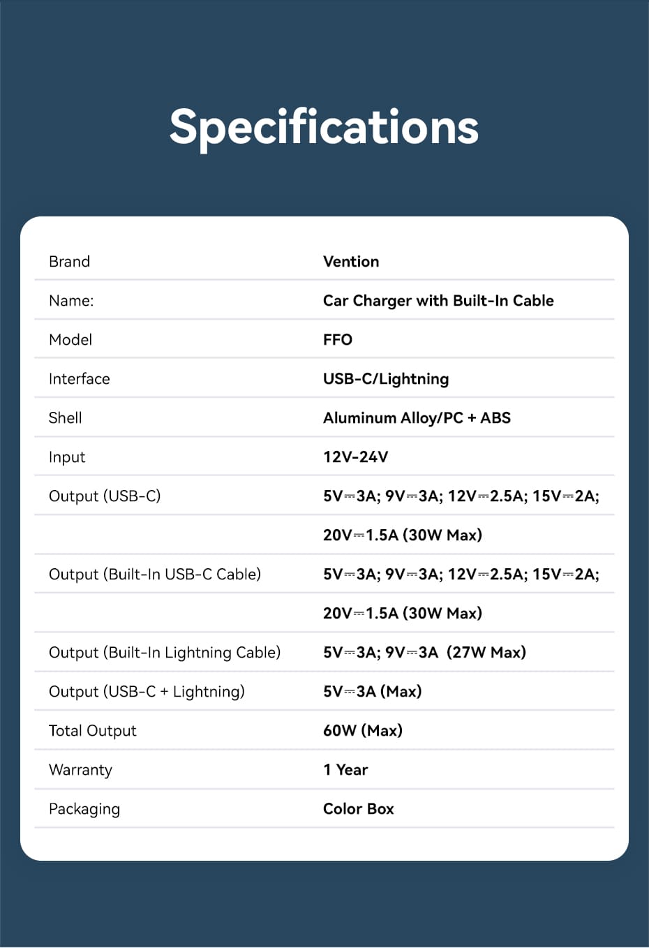 Three-Port USB-C + USB-C/Lightning (30W + 30W/27W) Car Charger