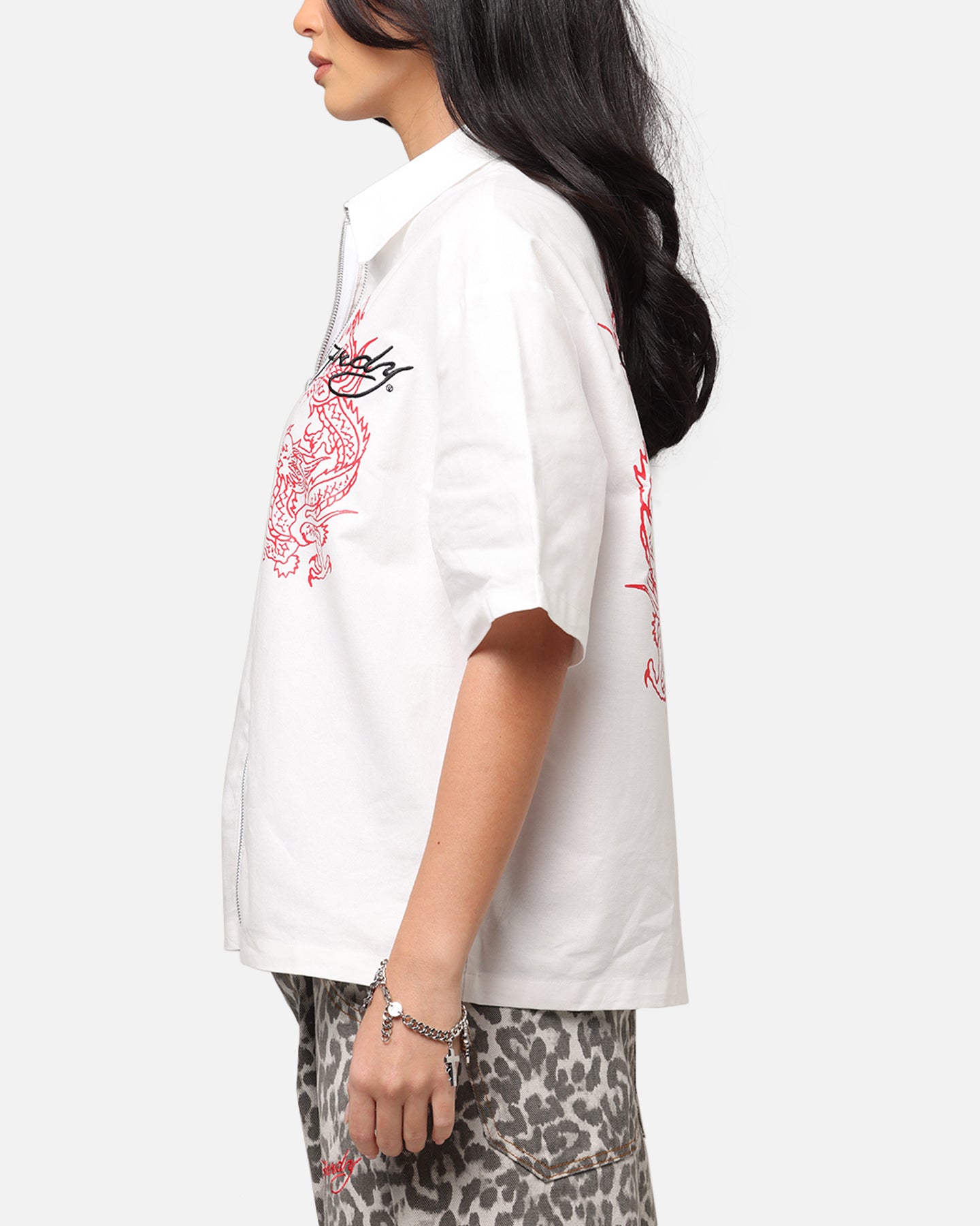 Ed Hardy Dragon Zip Shirt Off White、mySite、zt4zffjzw