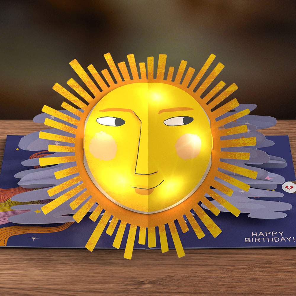 Another Trip Around the Sun Birthday Light-Up Pop-Up Card、mySite、solidvoid