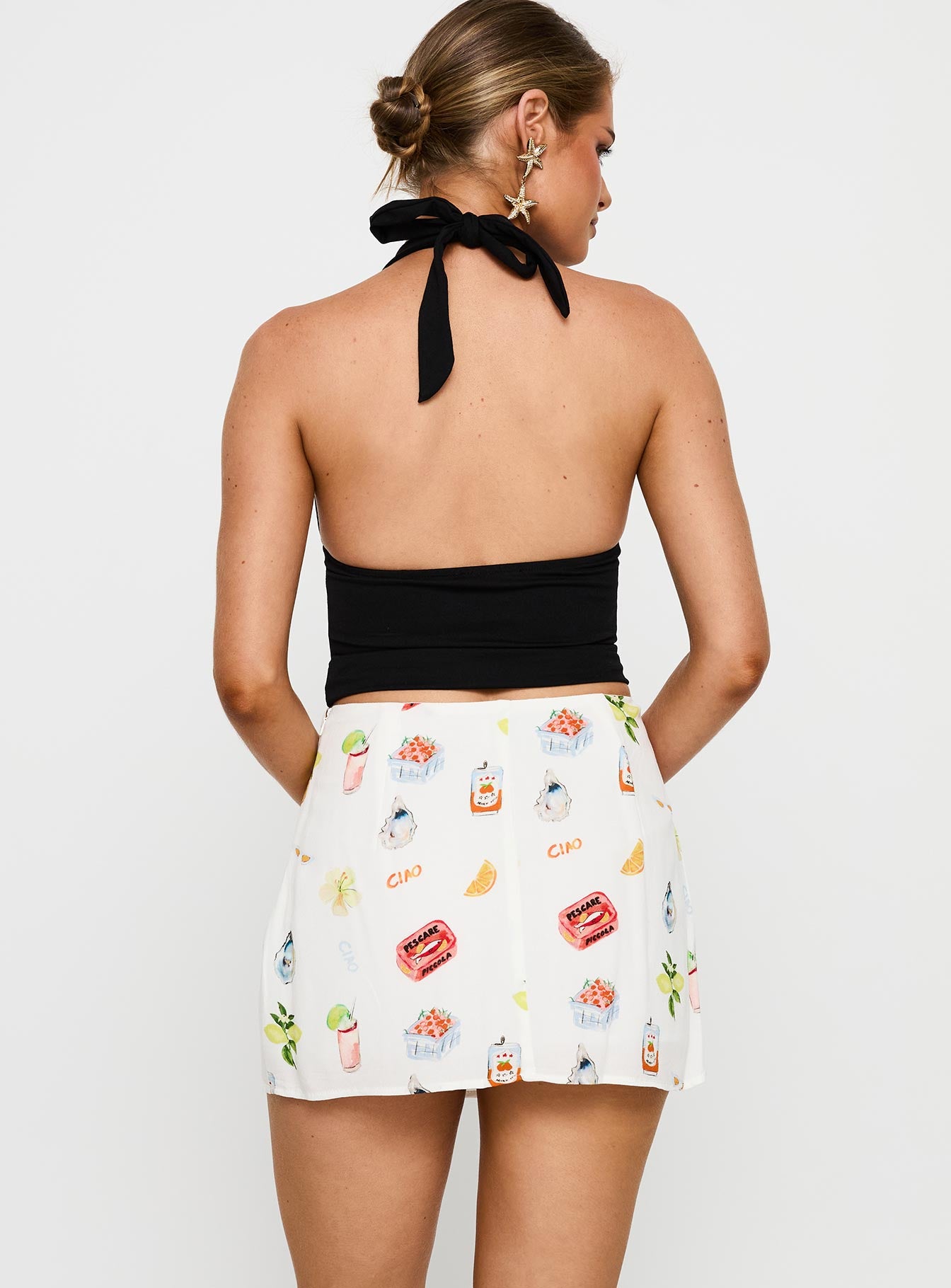 Caraliia Mini Skirt White / Multi、mySite、solidvoid