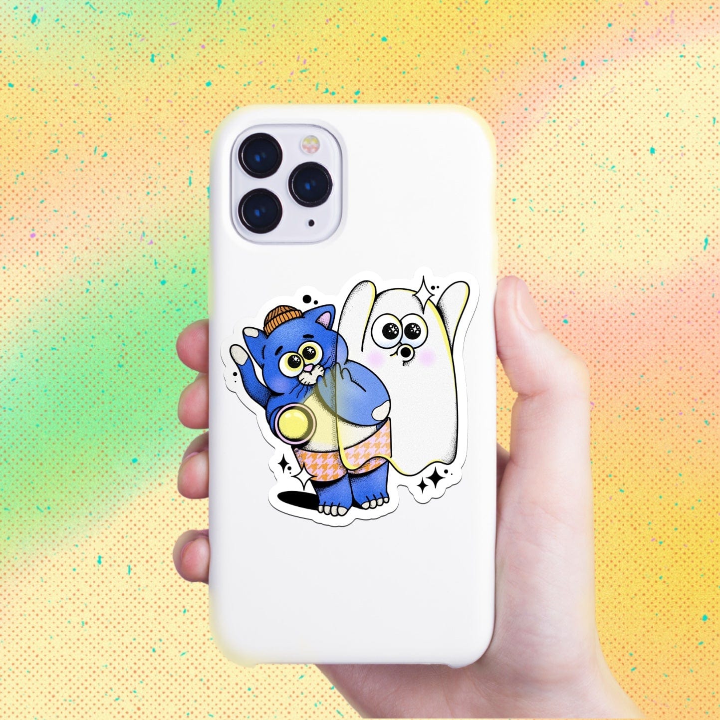  Ghost & Blue Cat Sticker、mySite、ghnorth