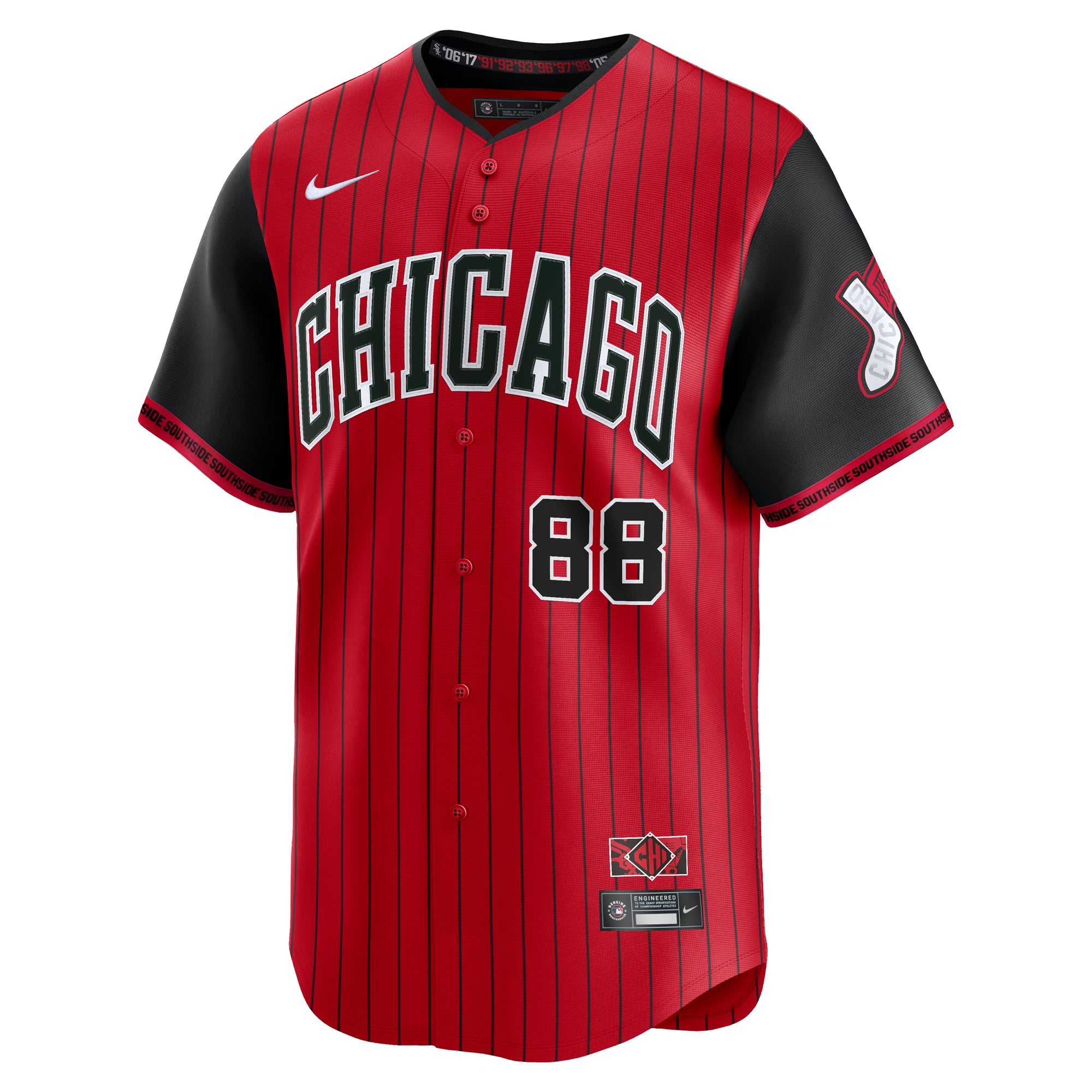 Luis Robert Jr. Chicago White Sox Nike Men's Red/Black 2025 City Connect Limited Jersey、mySite、vikingsvslions
