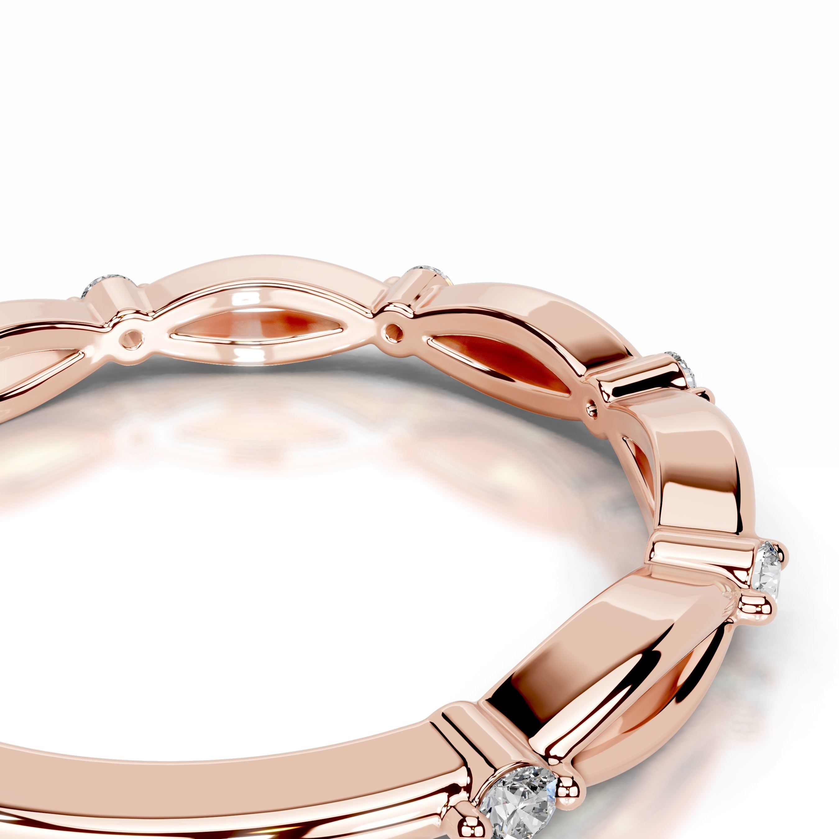 Laina Lab Grown Diamond Wedding band - 14K Rose Gold、mySite、hinf8tx79