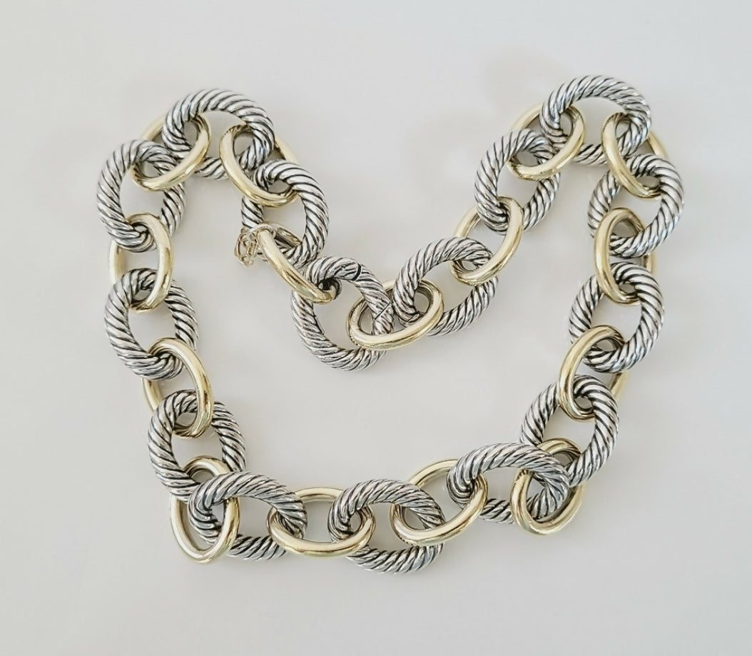 David Yurman Extra-Large Oval Link Necklace 鈥?Gold、mySite、hinf8tx79