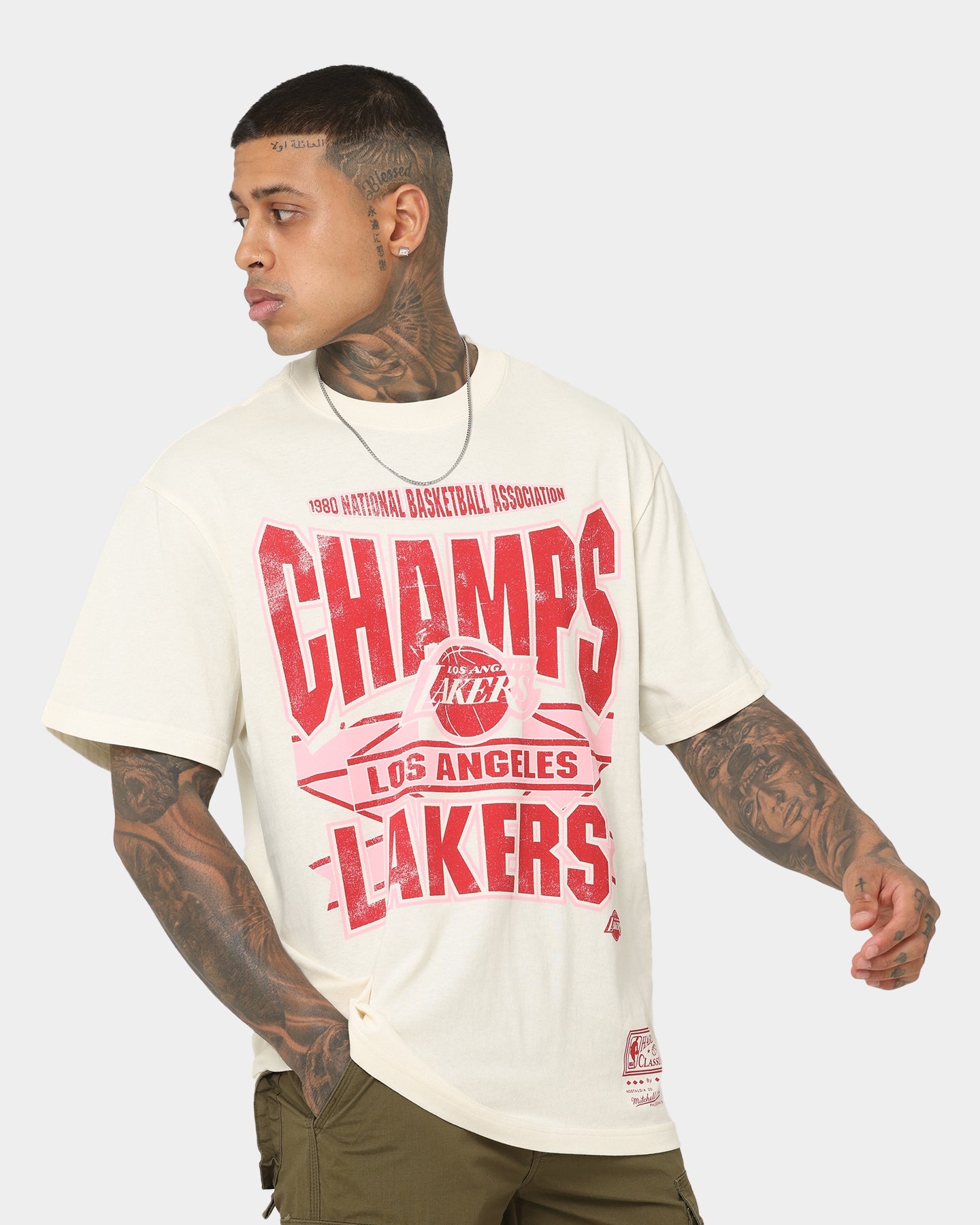 Mitchell & Ness Los Angeles Lakers St Valentine's Day T-Shirt Unbleached、mySite、zt4zffjzw