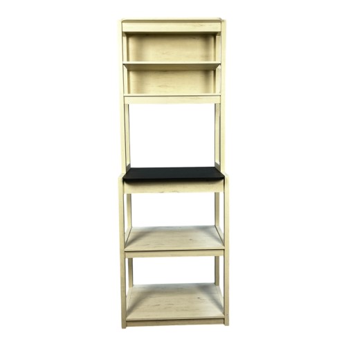  31.5" White and Black color 5-Tier Bakers Rack for Kitchen with Storage, Coffee Bar, Kitchen Shelves, Microwave Stand、、yumabirdnaturehistoryfestival