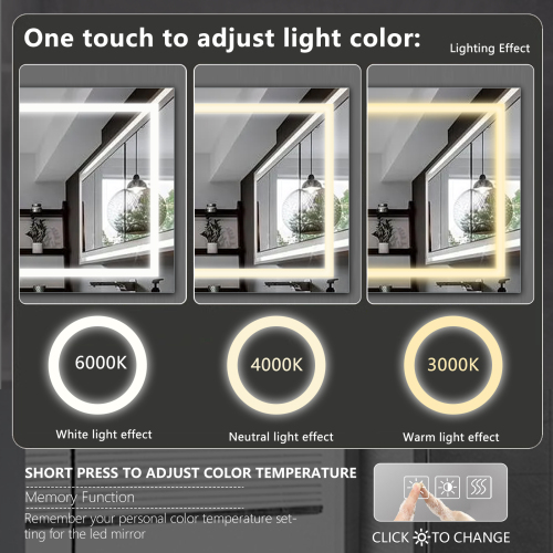 LED Crystal Mirror Light With Dimmable Lights、、eastwooduniform