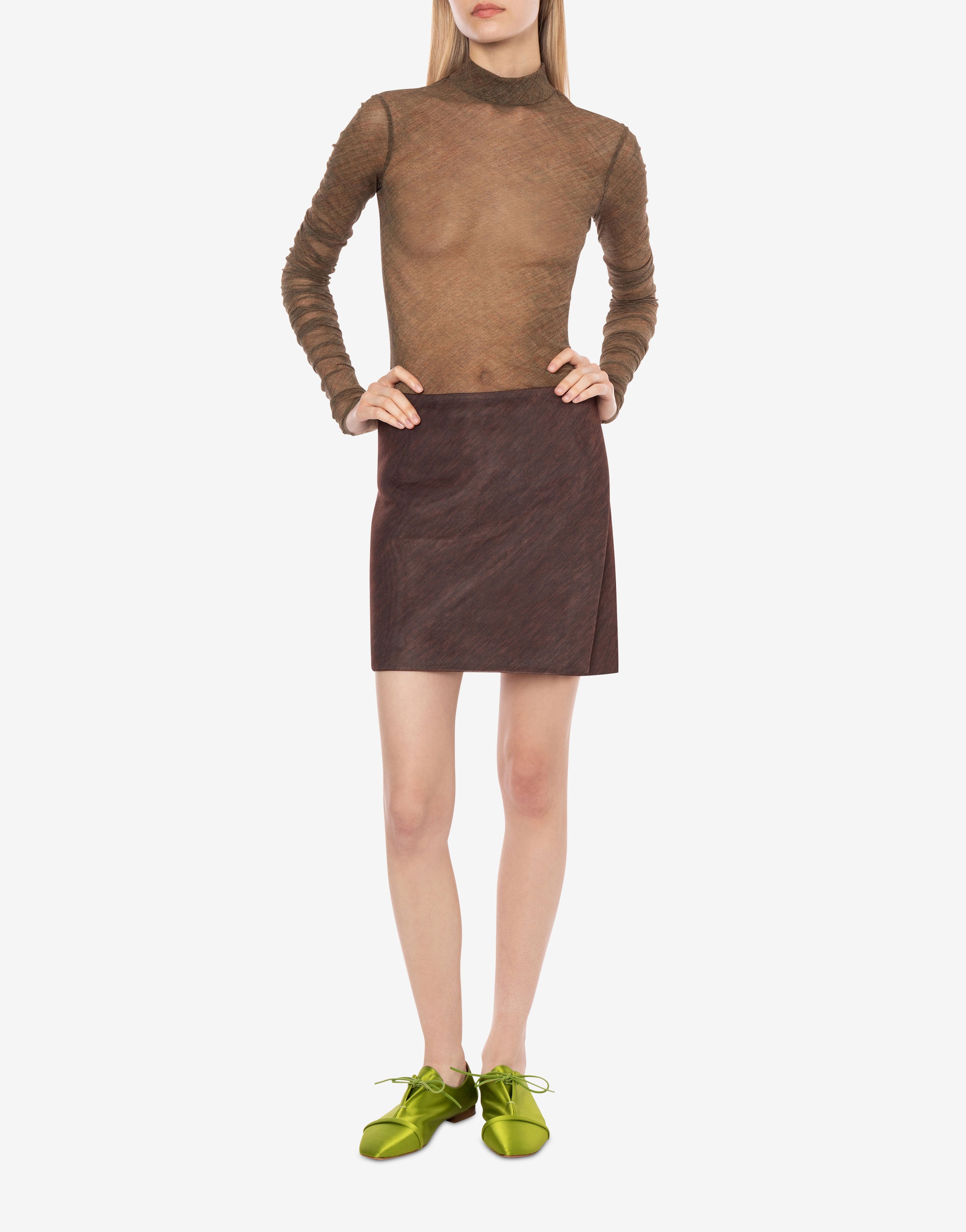 Maglia a collo alto in tulle stretch、mySite、aoinhome