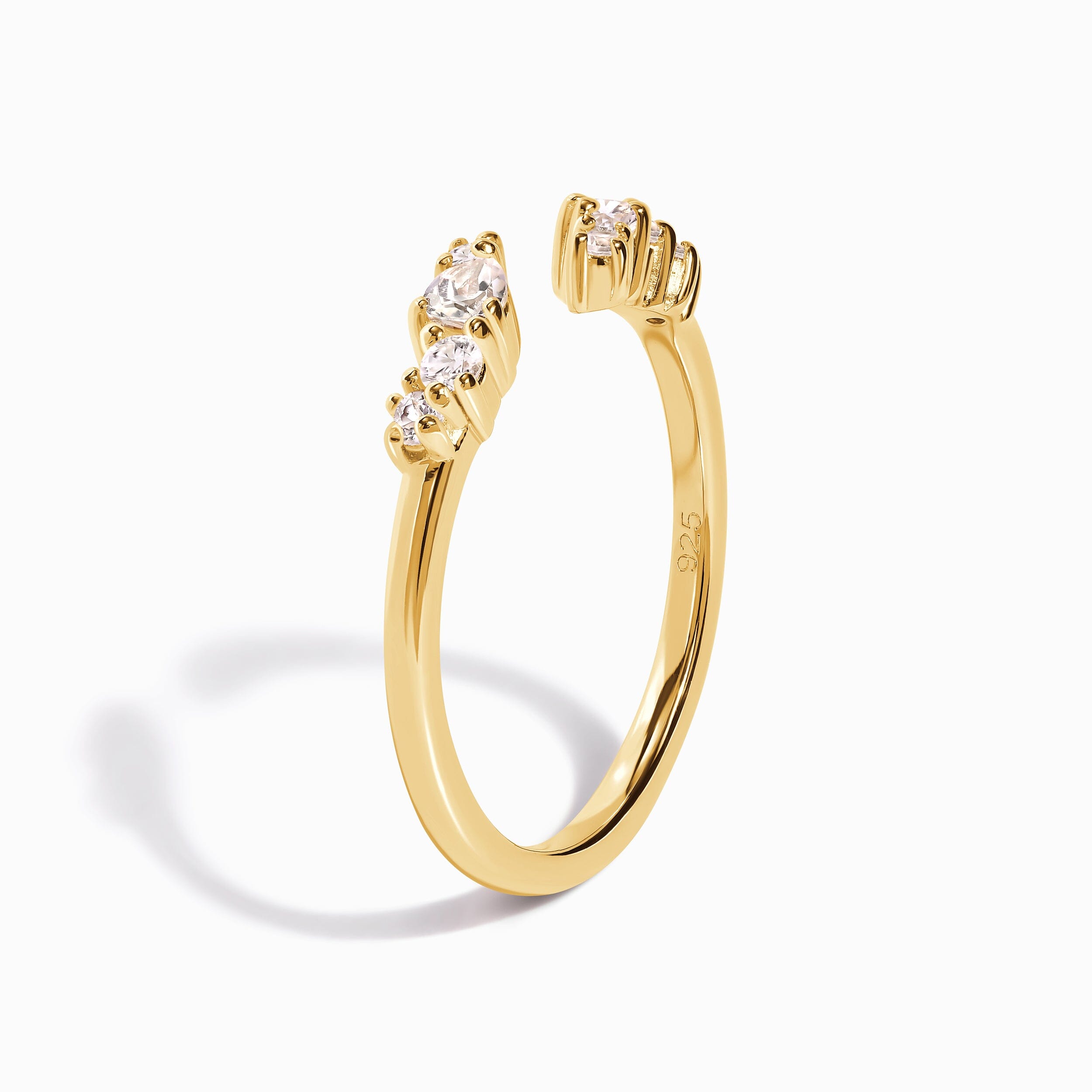 Adjustable White Topaz Ring Flourish - April Birthstone、mySite、hinf8tx79