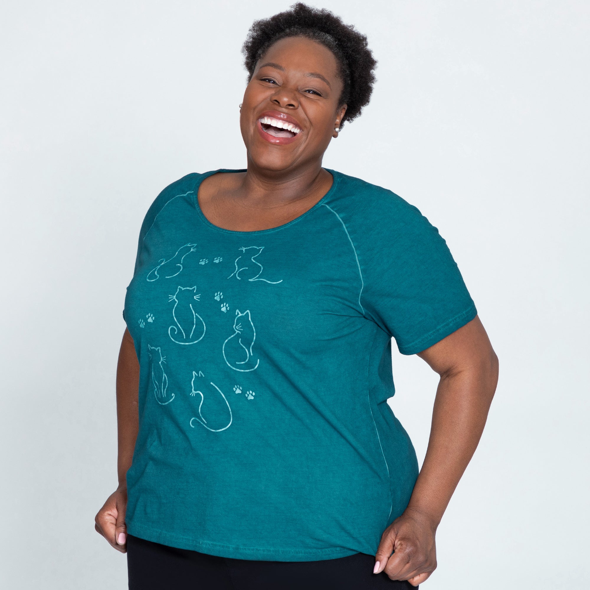 Pet Silhouette Acid Wash Tee、mySite、camillekostekn