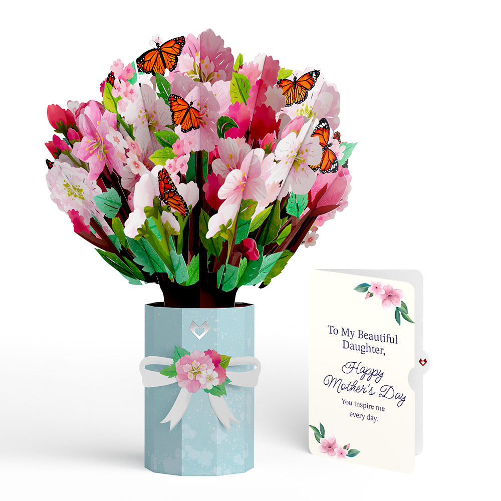 Cherry Blossom Butterfly Mother's Day Bouquet and Sentiment Set for Daughter、mySite、solidvoid