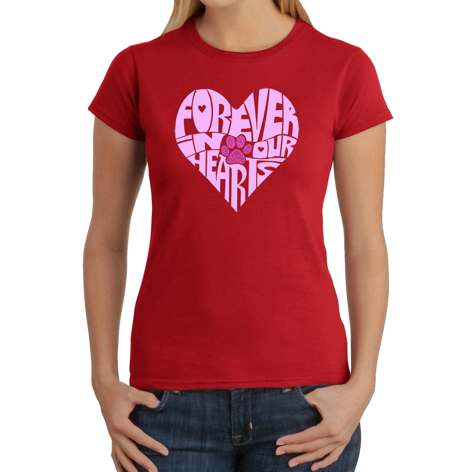 Forever In Our Hearts - Women's Word Art T-Shirt、mySite、camillekostekn