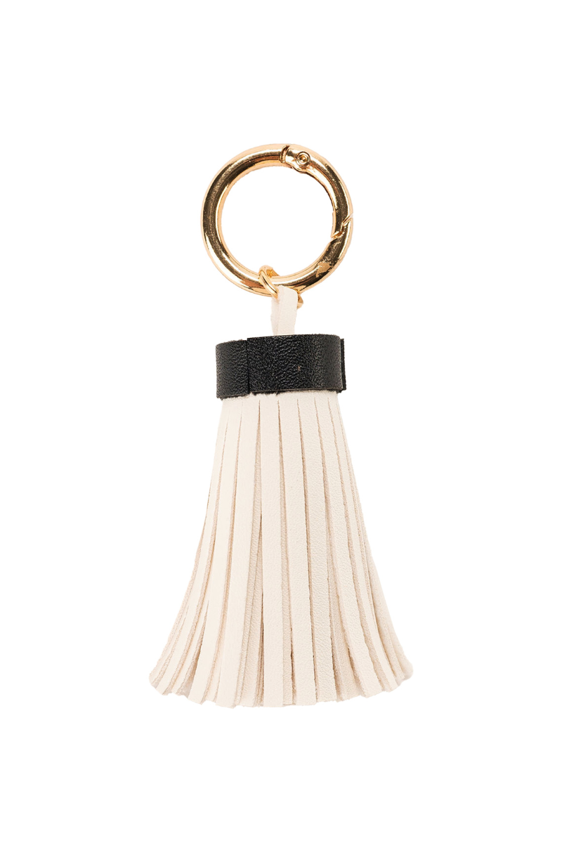 Two Tone Leather Tassel - White、mySite、hinf8tx79