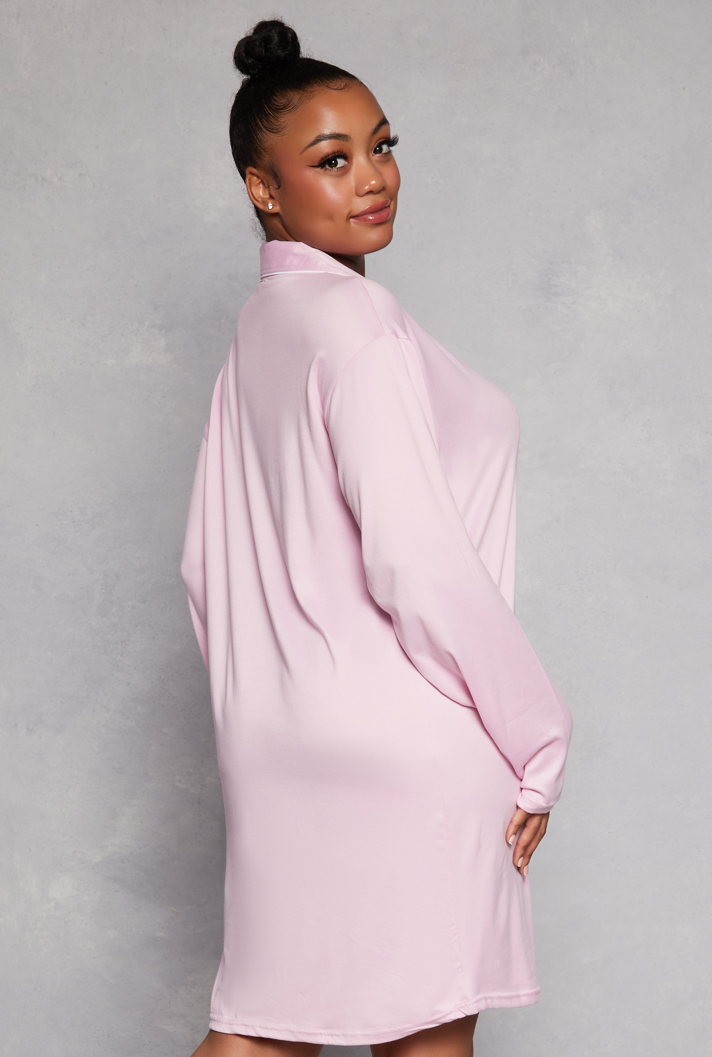 Plus Size Graphic Long Sleeve Sleep Shirt、mySite、camillekostekn