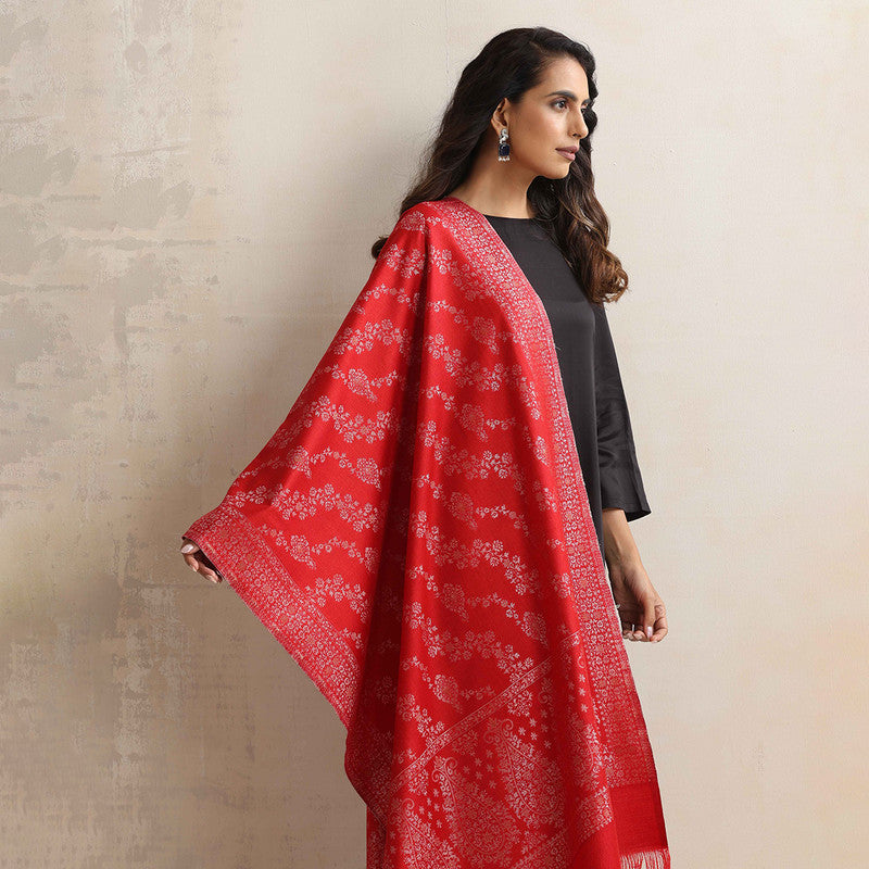 Woolen Stole | Printed Design | Red、mySite、camillekostekn