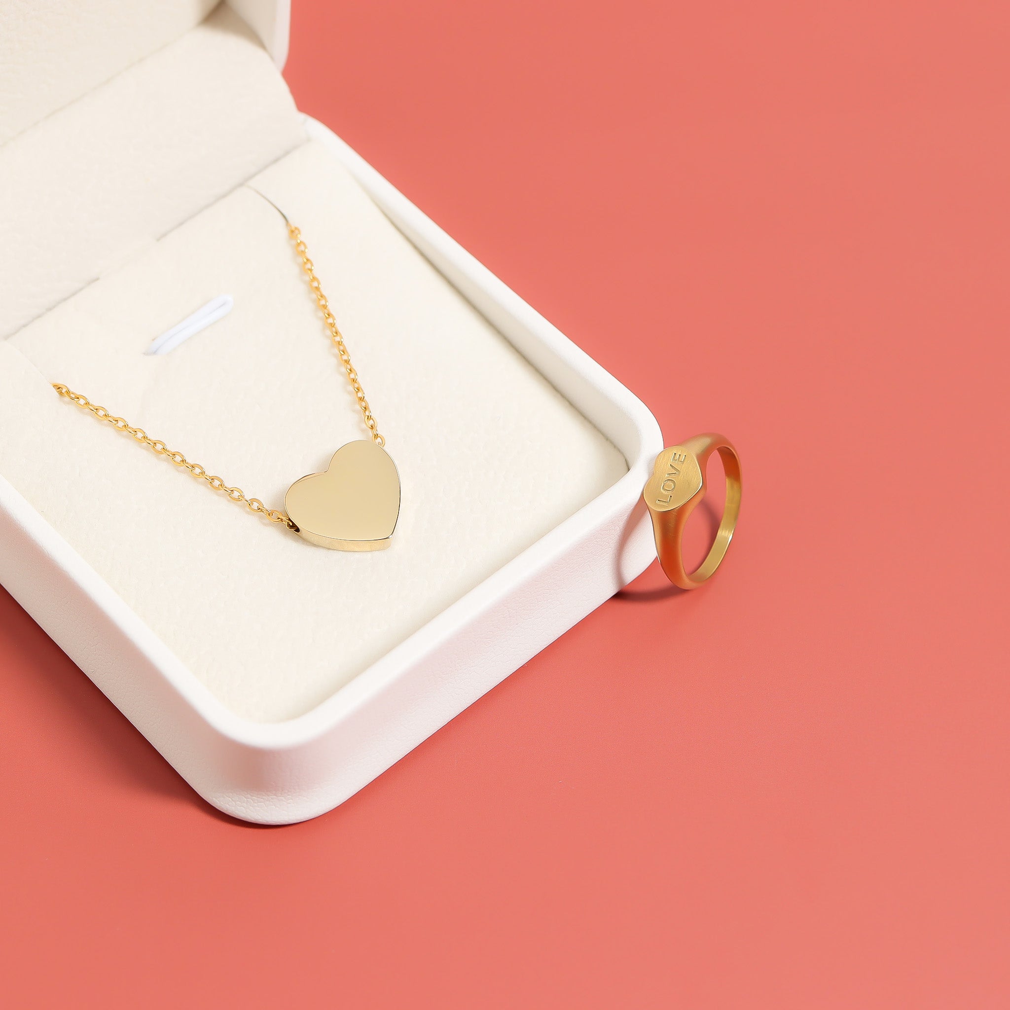 18K Gold PVD Stainless Steel Blank Heart Necklace / SBB0250、mySite、dreamappss