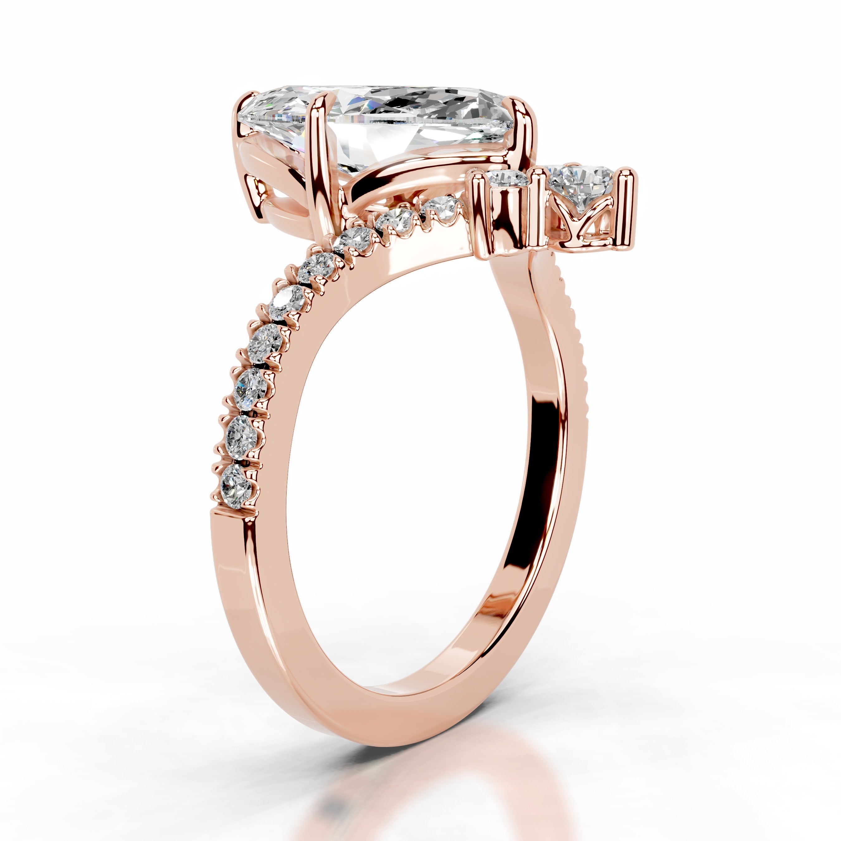 Tia Moissanite & Diamond Ring - 14K Rose Gold、mySite、hinf8tx79