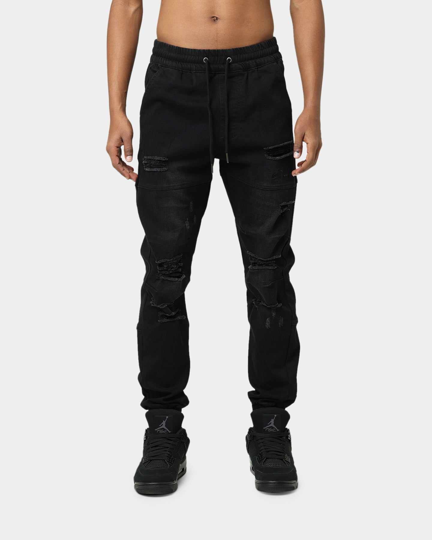 Carré Distressed Premiere Joggers Black、mySite、zt4zffjzw