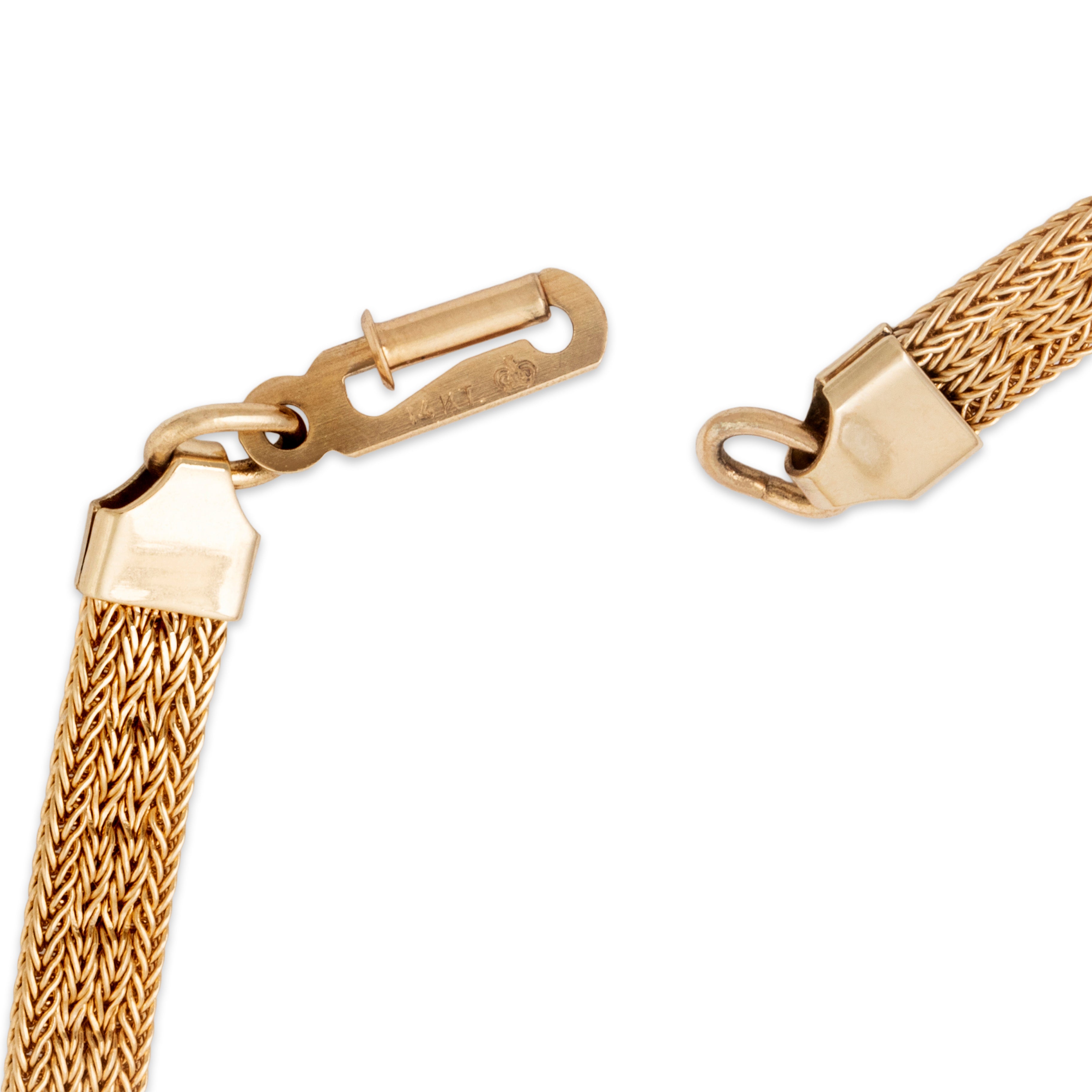 Vintage 14k Yellow Gold Unique Patterned Chain Statement Necklace 15、mySite、hinf8tx79