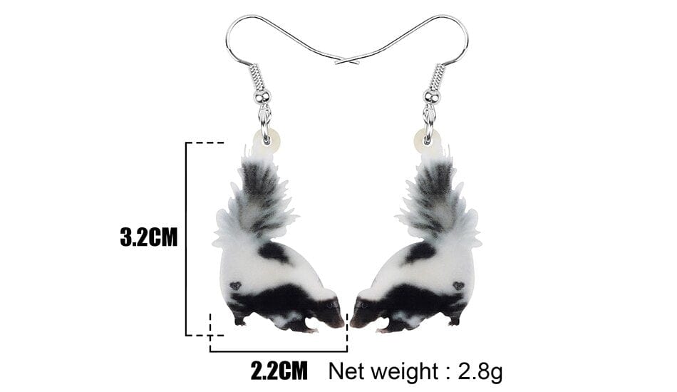 Acrylic Animal Earrings Raccoon Gator Skunk Hedgehog Jaguar、mySite、g9winljtr