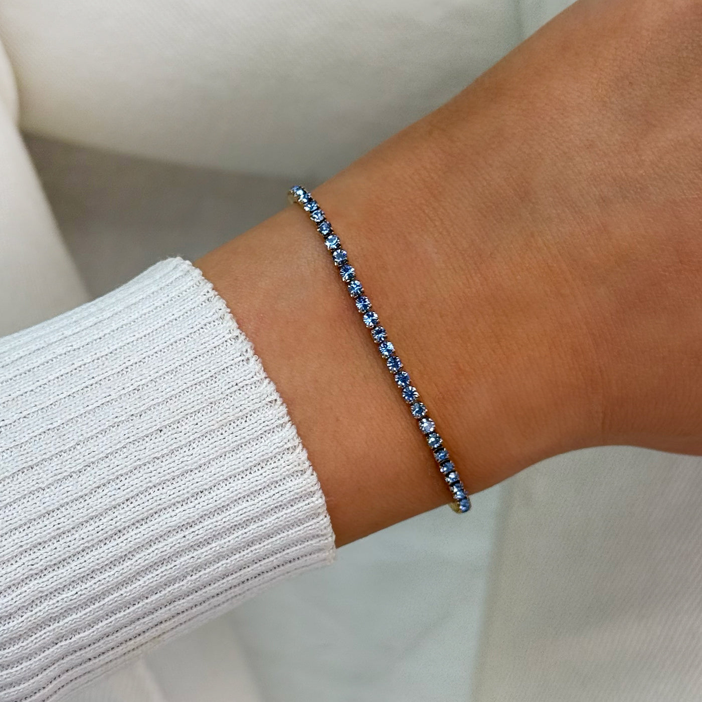 Élevé Tennis Bracelet, Kyanite Blue, Gold Colour、mySite、botmansion