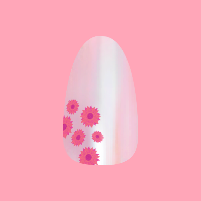 Fuchsia Florals - Press-On | Short | Almond - Part of Set、mySite、solidvoid