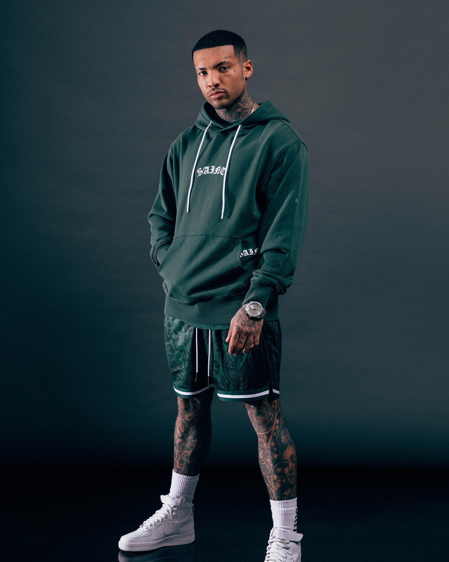 Saint Morta Paisley Olympus Ball Shorts Green/White、mySite、zt4zffjzw