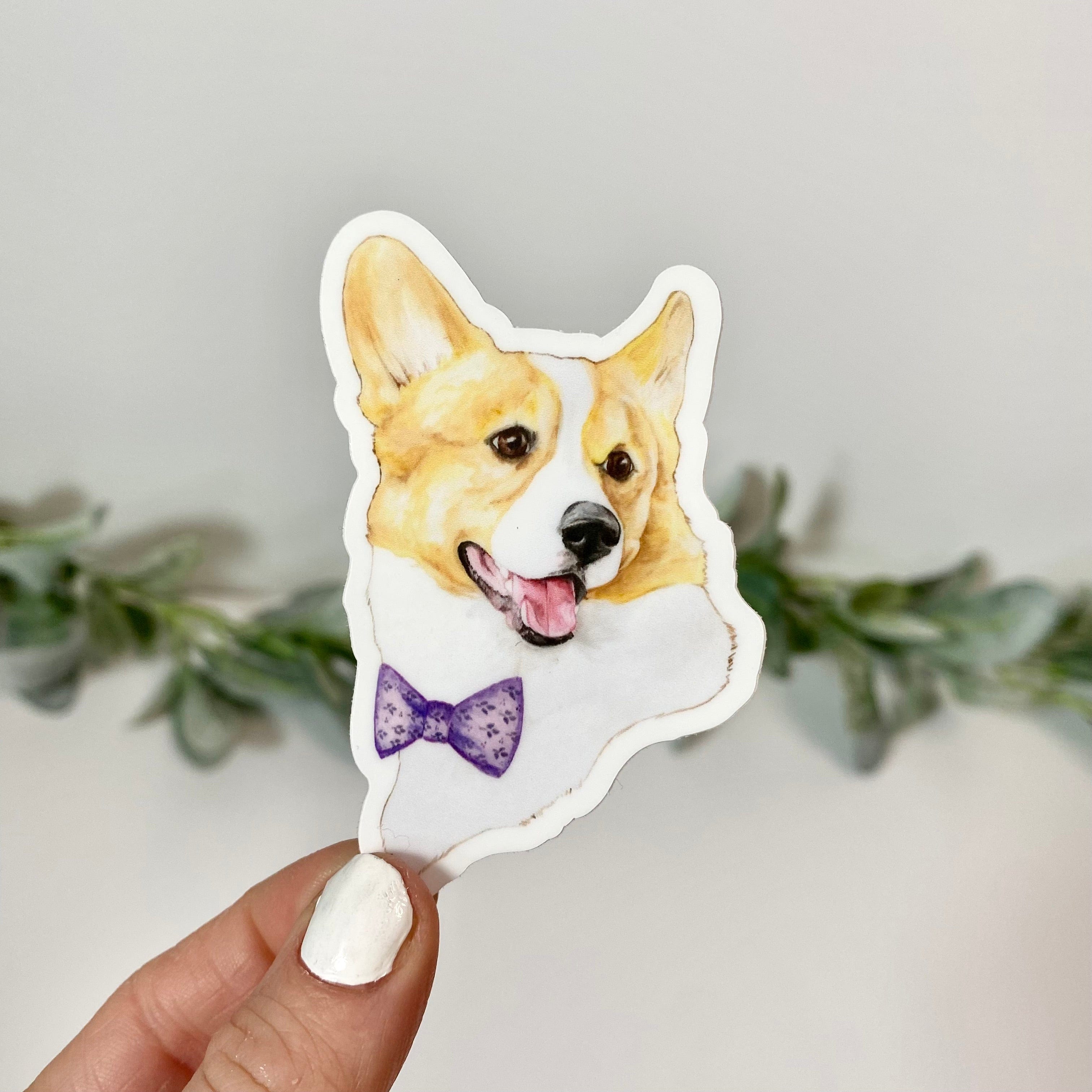  Corgi With Bow Tie Sticker、mySite、ghnorth