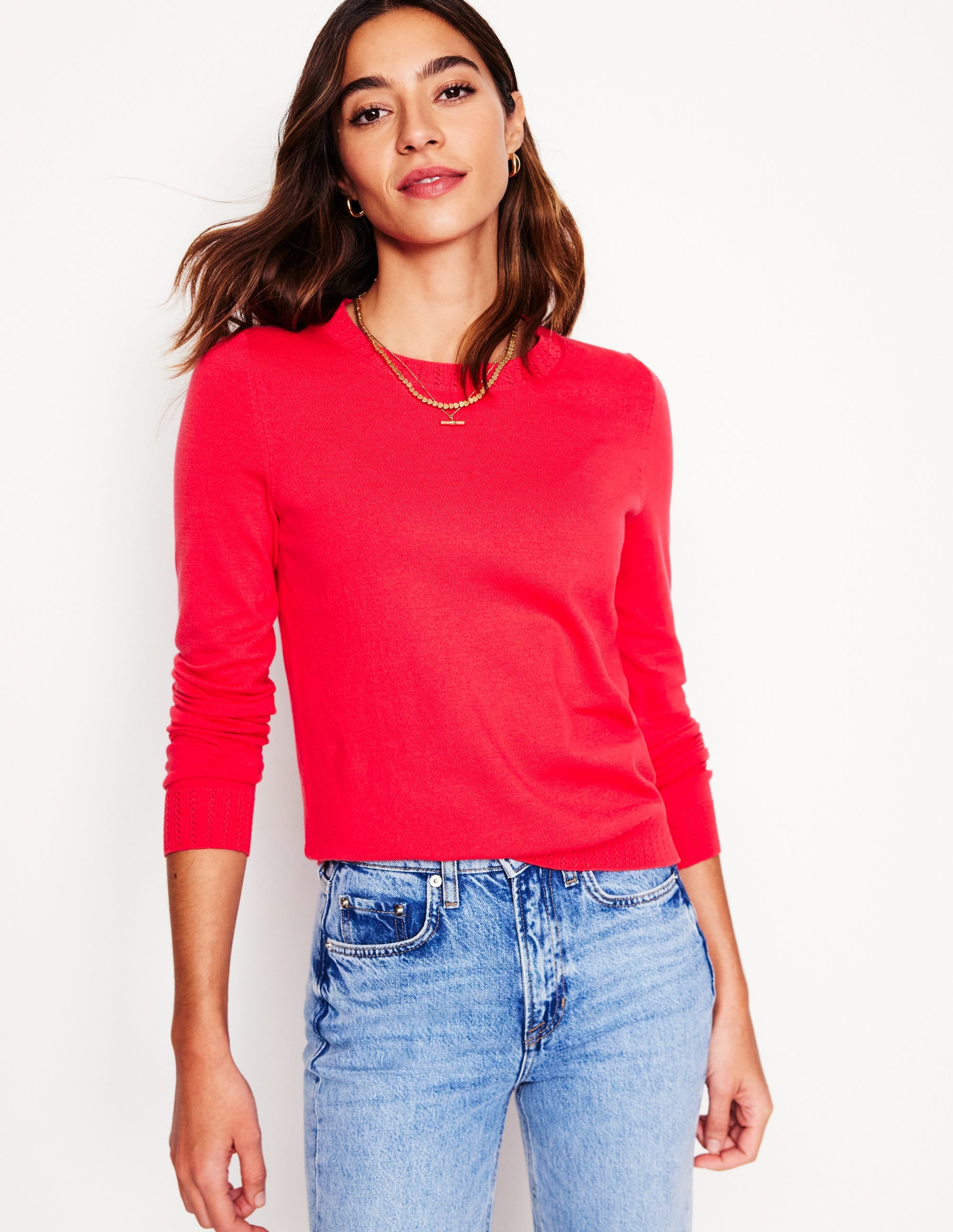  Emilia Cotton Crew Sweater-Camelia Pink、mySite、ashleygrahame