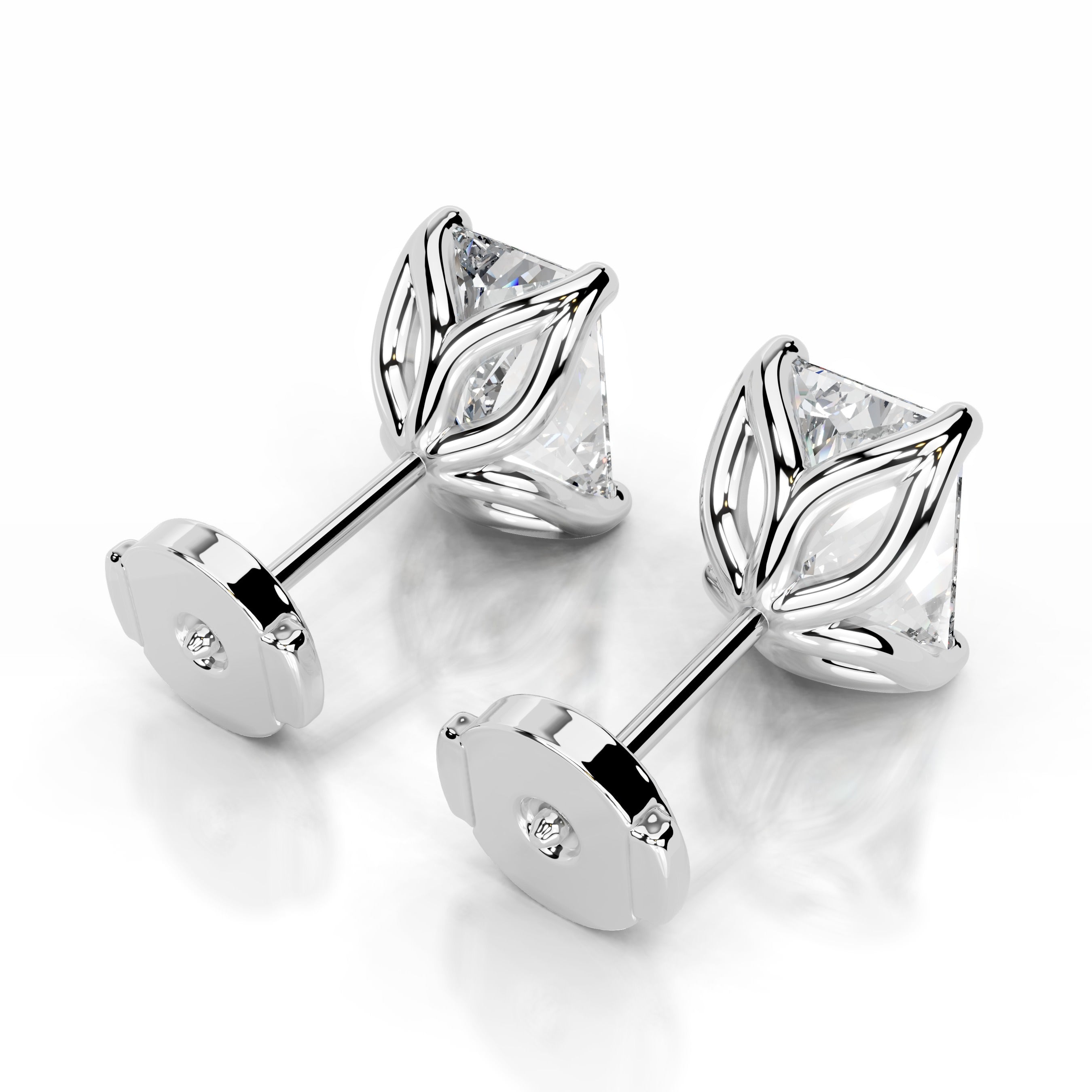 Doris Diamond Studs Earrings - 14K White Gold、mySite、hinf8tx79