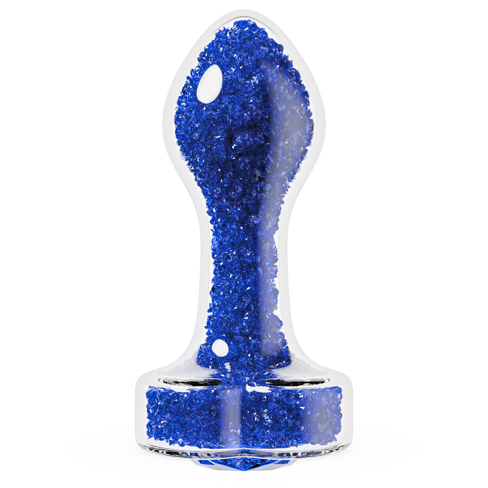 Oh My Gem | Prestige Glass Anal Plug With Sapphire Heart-Shaped Base – Body-Safe Borosilicate Glass With Tapered Tip – In Blue、mySite、bottomscart