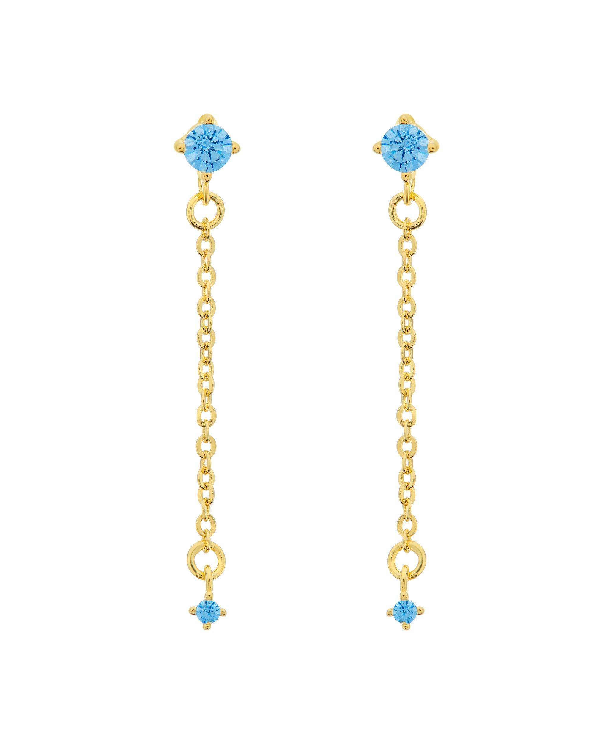  Rosa Earring Blue 18ct Gold Plated