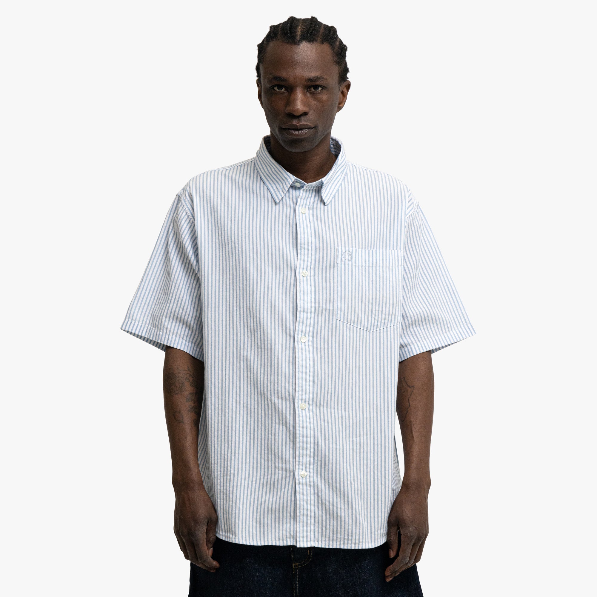  Carhartt WIP Phelps Shirt Poplin Blue Stripe、mySite、merchandisen