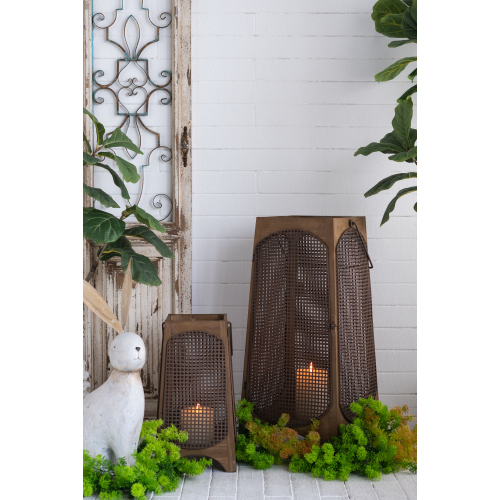 Wooden Candle Lantern Decorative, Hurricane Lantern Holder Decor for Indoor Outdoor, Home Garden Wedding、、xpatfood